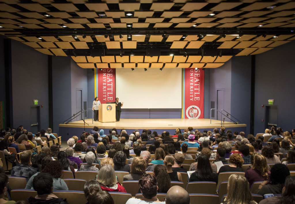 The Seattle Race Conference was held in the PIgott Auditorium on Saturday Oct 10. Many from the Seattle community, as well as the Seattle University faculty attended to learn how to be more inclusive in their work environment and every day life.