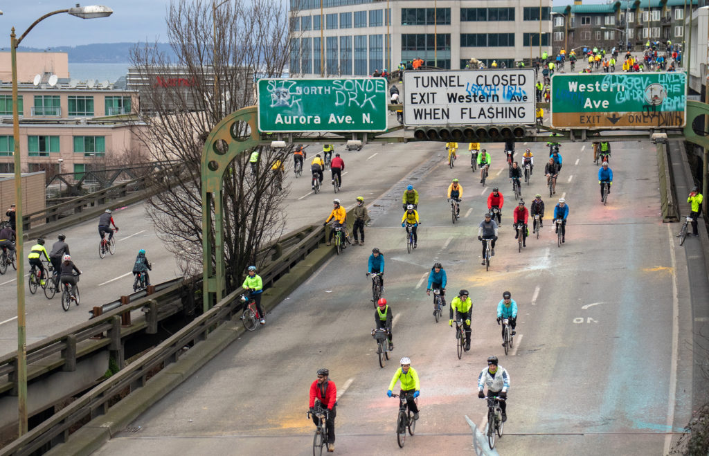 Seattle+Says+Farewell+To+The+Viaduct+With+8k+And+Bike+Ride
