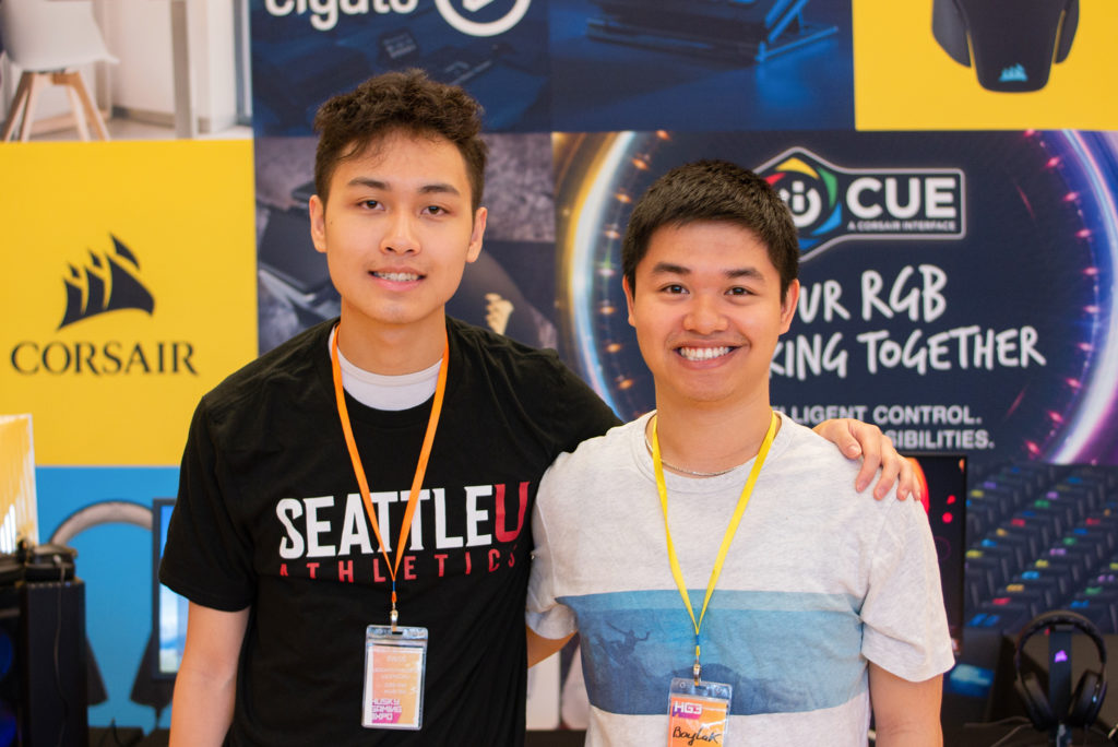 SU e-Sports club members going by the handles, Ahi and BayLak, played for the Overwatch team during the Husky Gaming Expo 2019. 