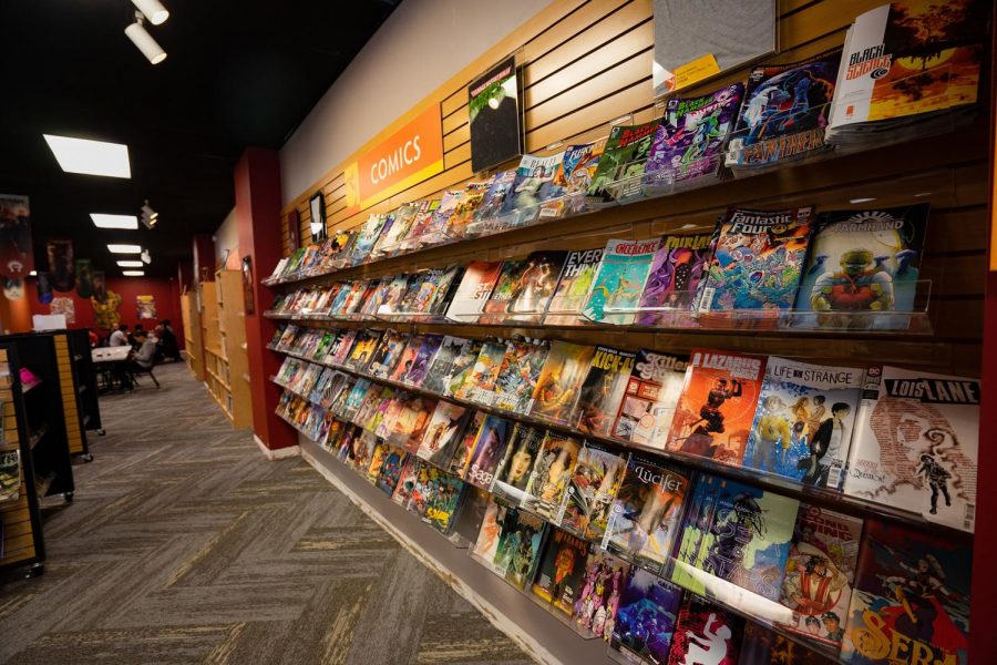 Wall of comics at Phoenix Comic and Games store