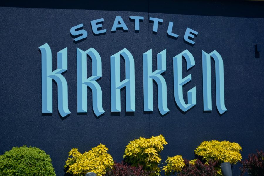A freshly painted mural outside of the Kraken team store in South Lake Union celebrates the team's official acceptance into the NHL