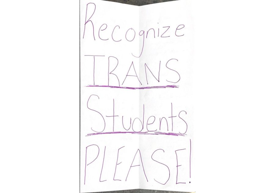 Scan of message from the trans letter writing and zine making event. 