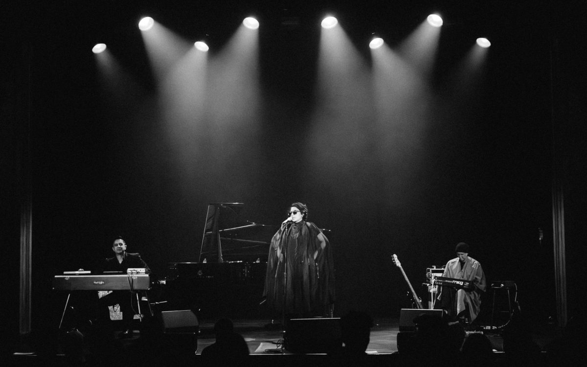 Arooj Aftab, Vijay Iyer and Shahzad Ismaily perform at the Neptune Theatre, Seattle Washington.