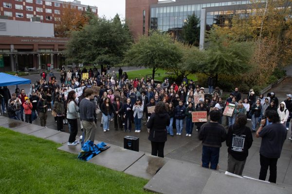 Students gather in support of Palestine.