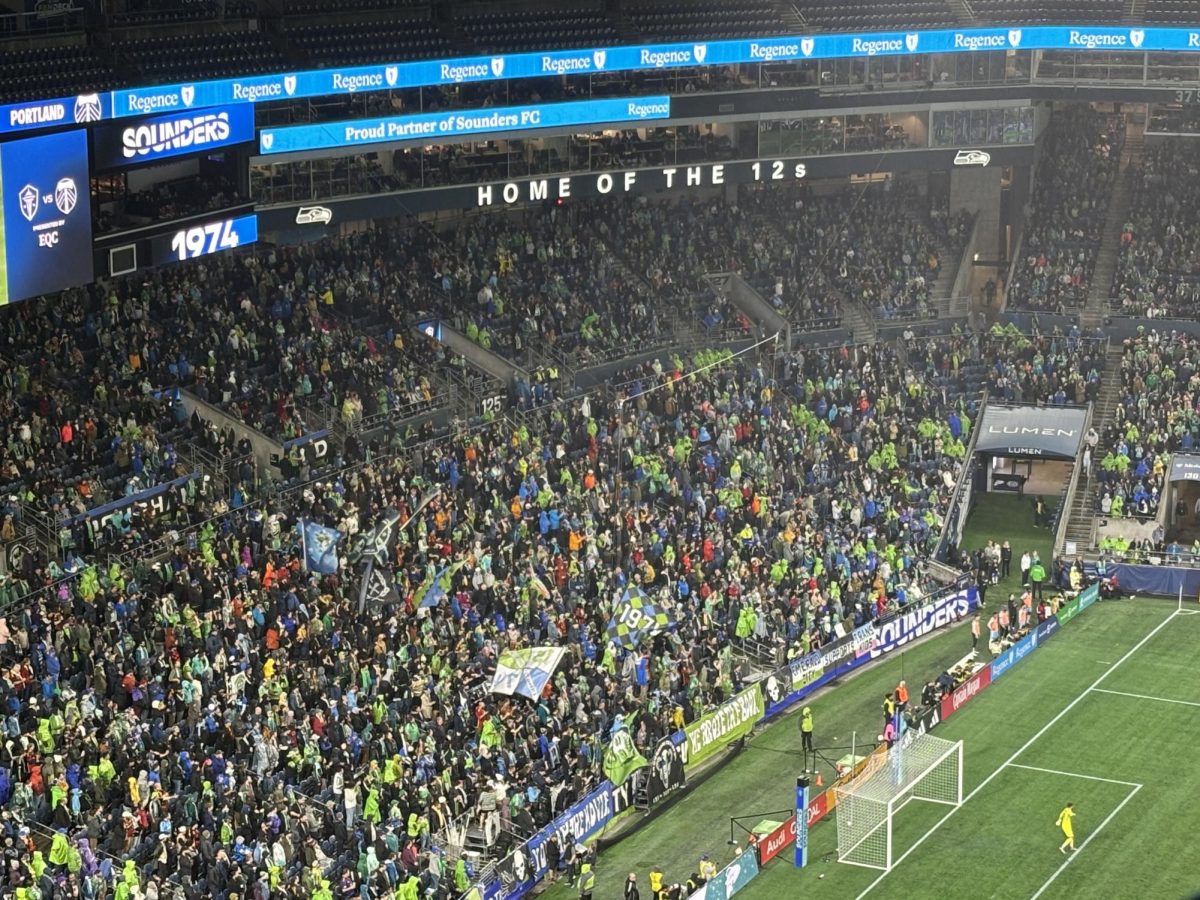 Lumen Field during a Sounders-Timbers Soccer game Oct. 19.