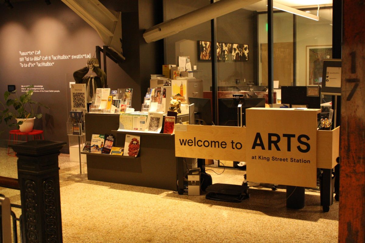 The ARTS front desk perched at the entrance to the second floor.