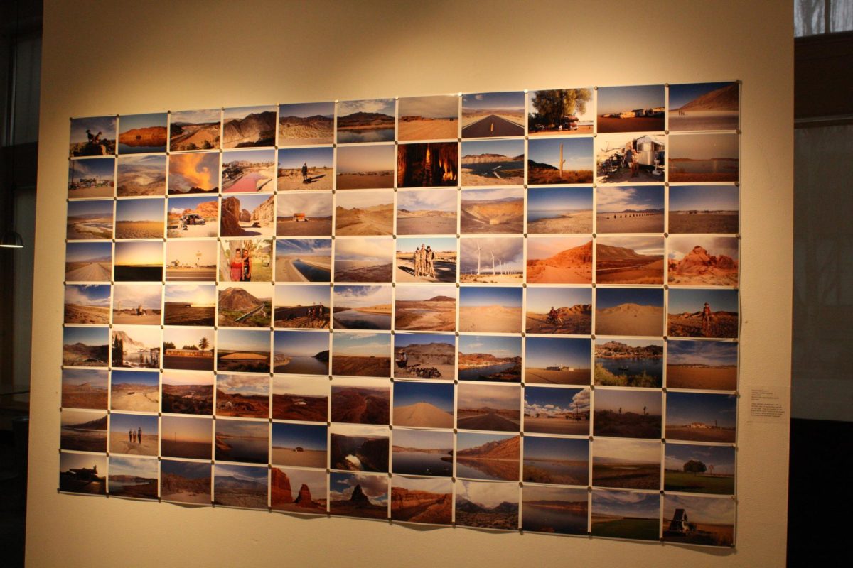 A set of 99 snapshots are lined up on a display wall in the PCNW.