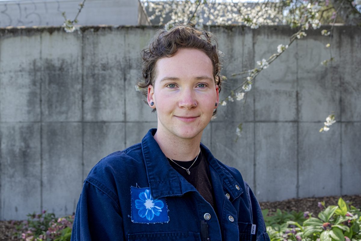 Em Wheeler stands on the Seattle University campus in April 2025.