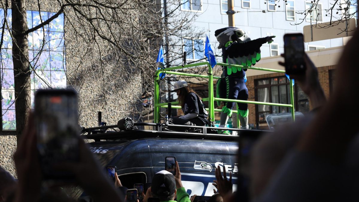 Blitz amps up fans from his part of the procession.