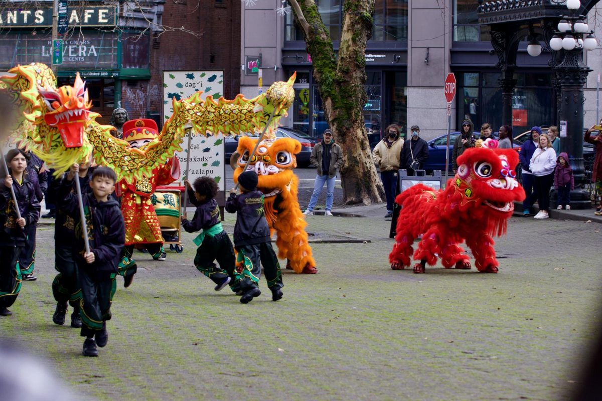 Opening of the Lunar New Year event in Pioneer Square.