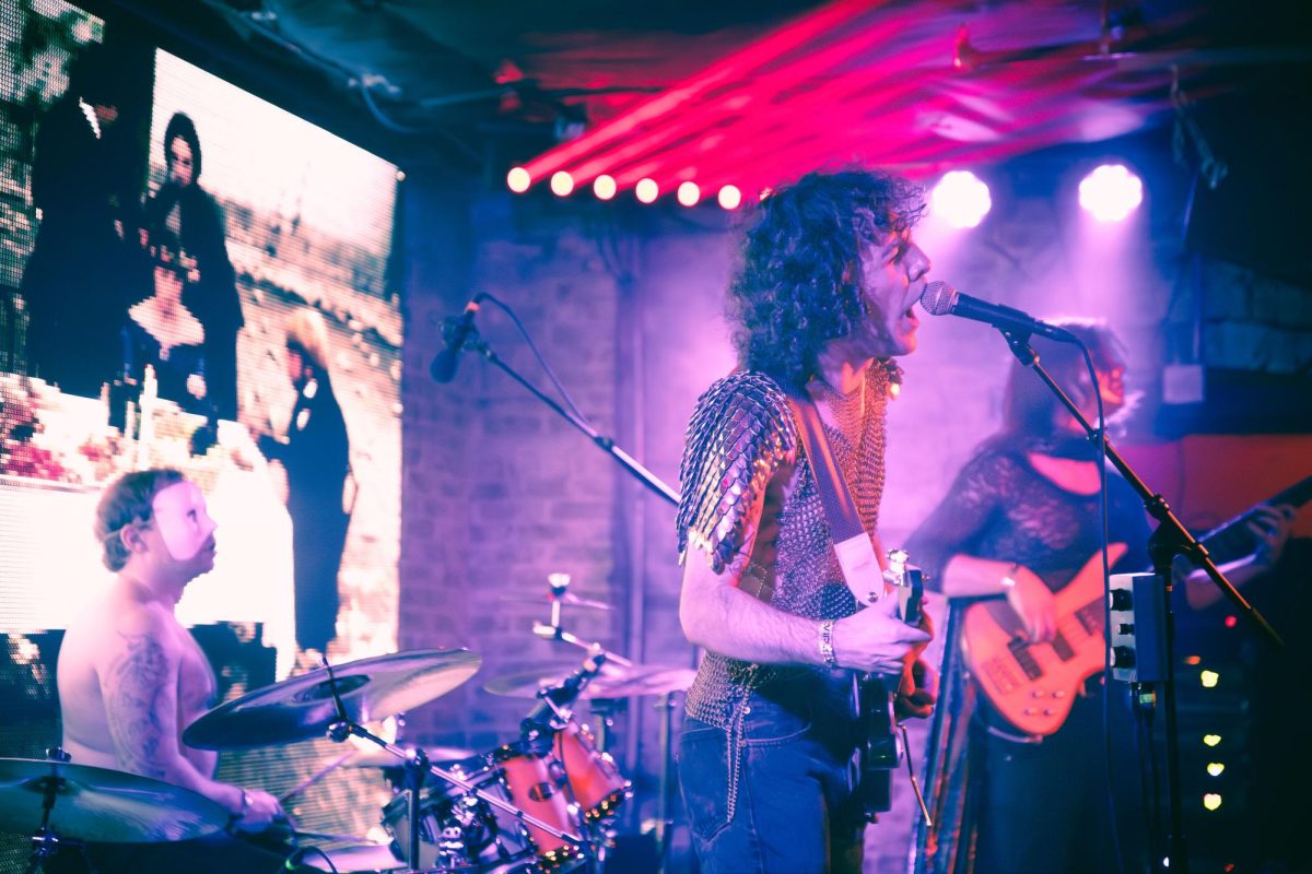  Guitarist and lead singer Ethan Cossett center, drummer Ethan Geller left, bassist Jesse Kuras right