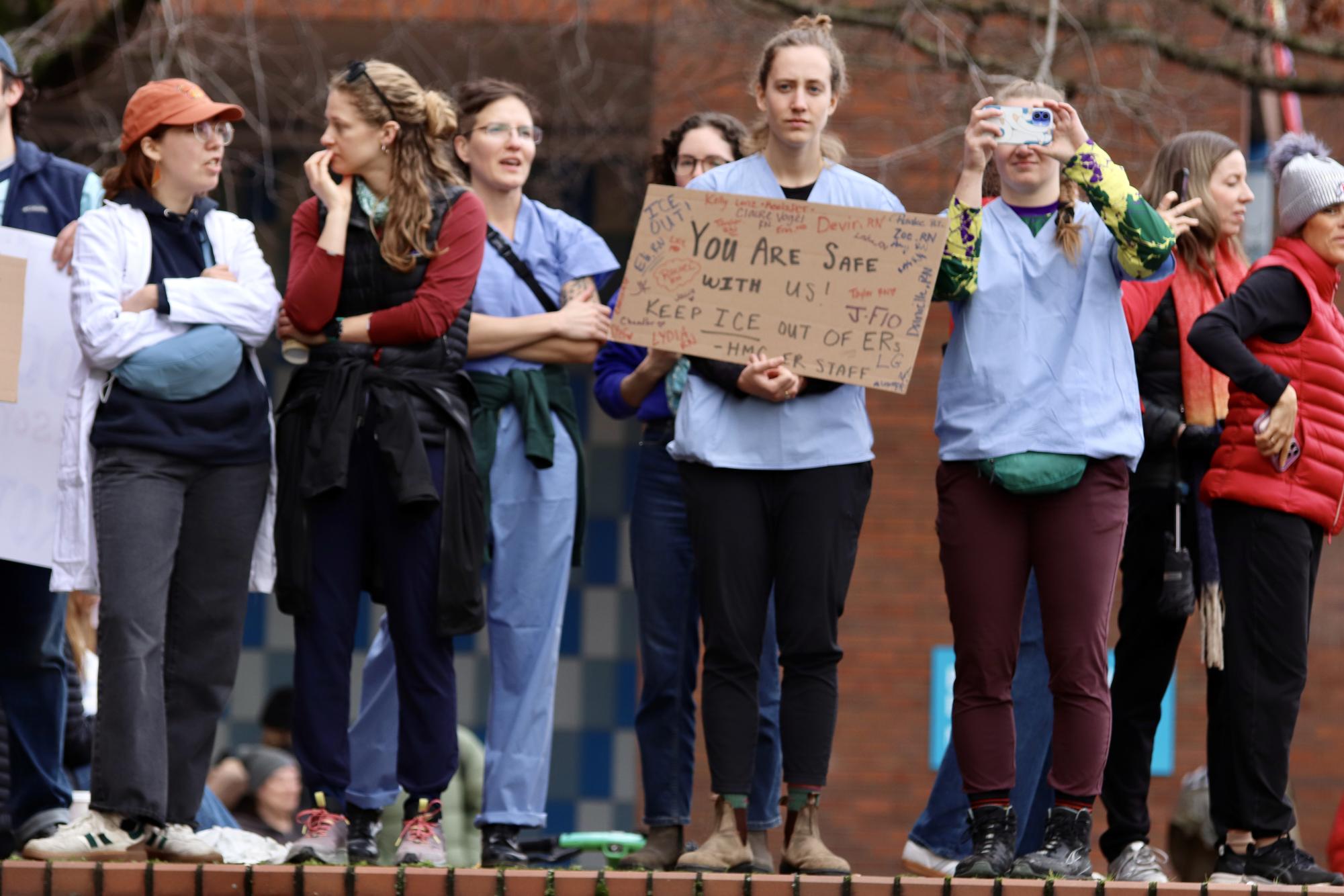 Educators and Healthcare Workers Rally Against ICE