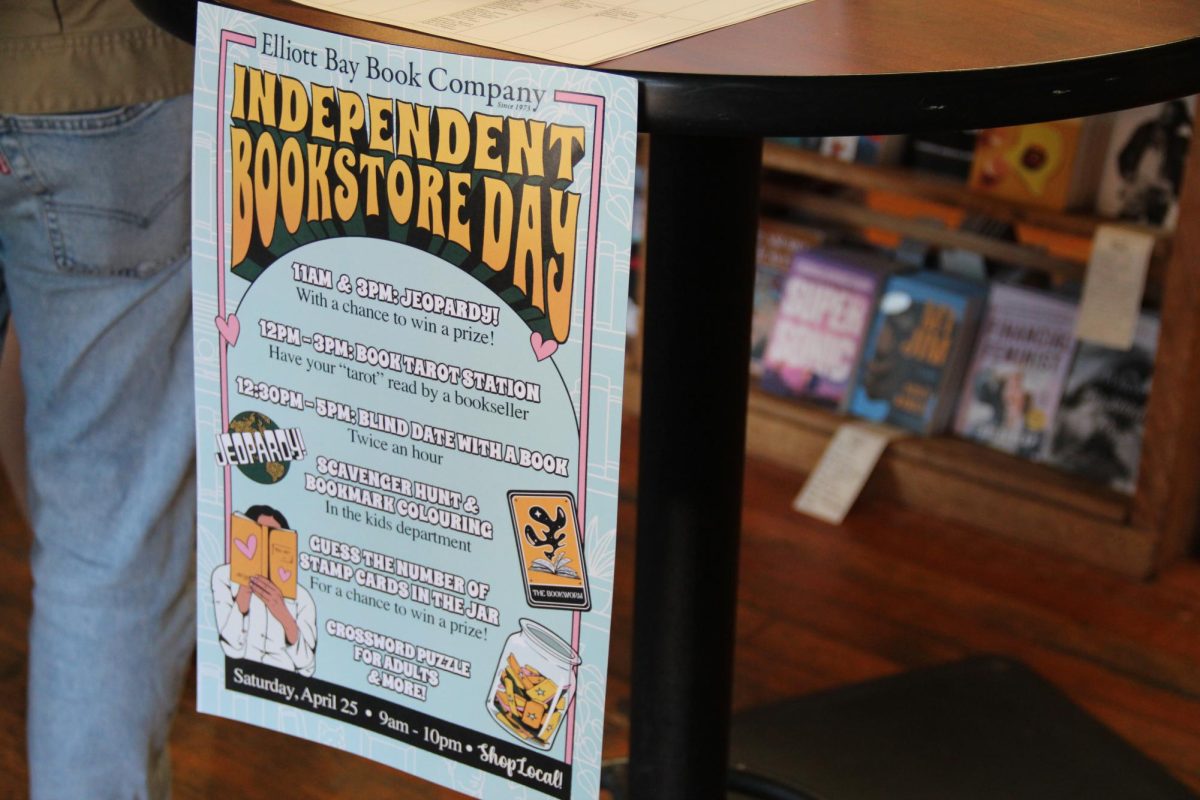 A poster by the front door lists all the day’s activities for readers to join in on.